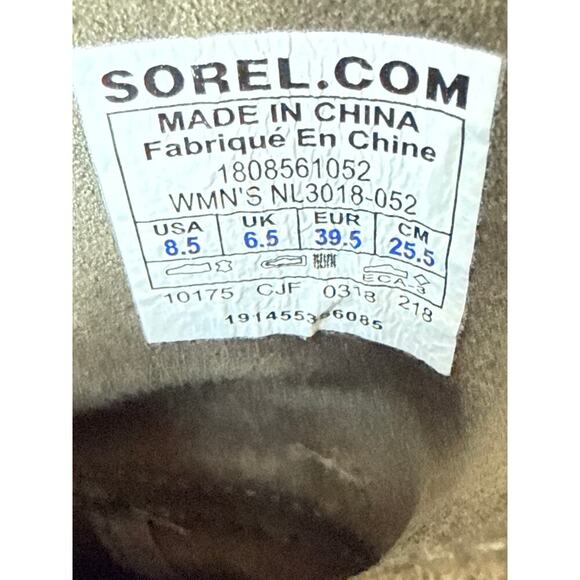 Sorel Joan Of Arctic Wedge II Mid Boots Womens 8.5 Quarry Leather Hidden Heels - Picture 11 of 12